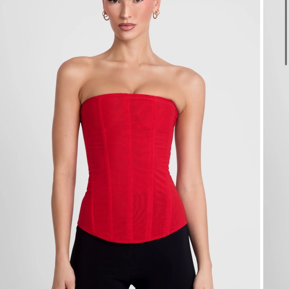 NWT LEAU Muse mesh corset top